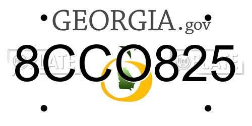 8CCO825 Georgia License Plate