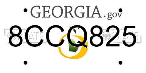 8CCQ825 Georgia License Plate