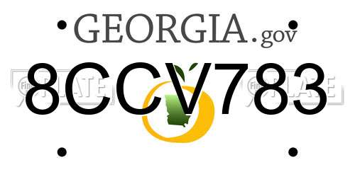 8CCV783 Georgia License Plate