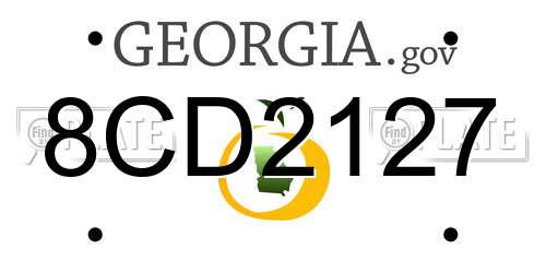 8CD2127 Georgia License Plate