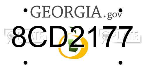 8CD2177 Georgia License Plate