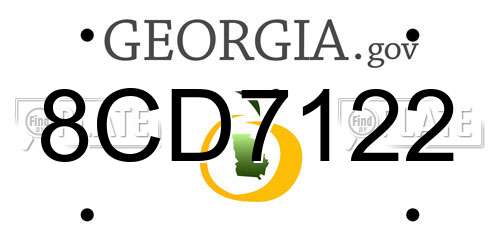 8CD7122 Georgia License Plate