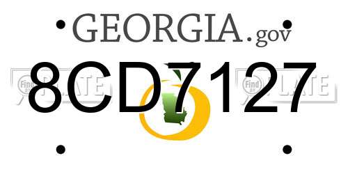 8CD7127 Georgia License Plate