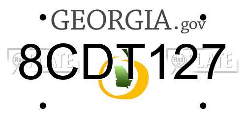 8CDT127 Georgia License Plate