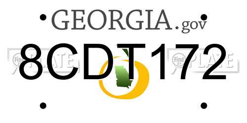 8CDT172 Georgia License Plate