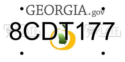 8CDT177 Georgia License Plate