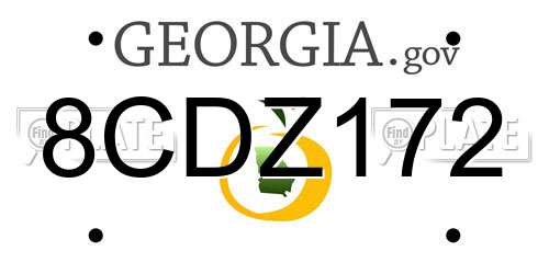8CDZ172 Georgia License Plate