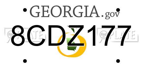 8CDZ177 Georgia License Plate
