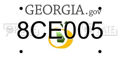 8CE005 Georgia License Plate