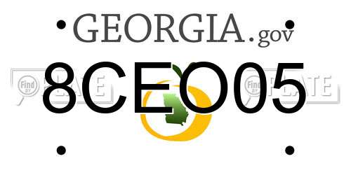 8CEO05 Georgia License Plate