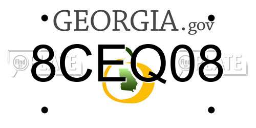 8CEQ08 Georgia License Plate
