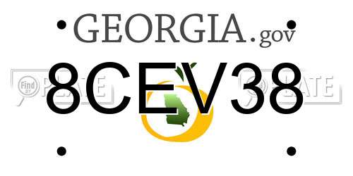8CEV38 Georgia License Plate