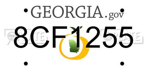 8CF1255 Georgia License Plate