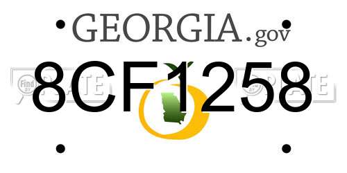 8CF1258 Georgia License Plate