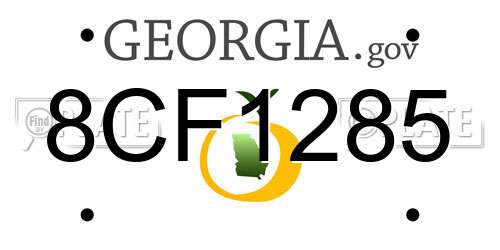 8CF1285 Georgia License Plate