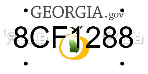 8CF1288 Georgia License Plate