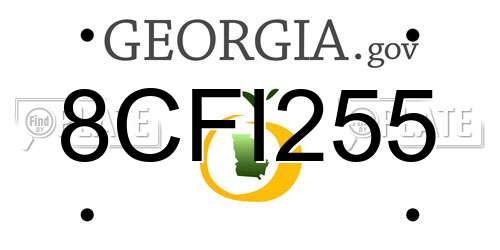 8CFI255 Georgia License Plate