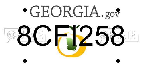 8CFI258 Georgia License Plate