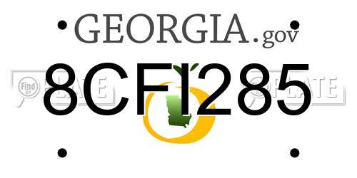 8CFI285 Georgia License Plate