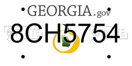 8CH5754 Georgia License Plate
