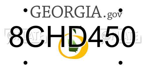 8CHD450 Georgia License Plate