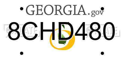8CHD480 Georgia License Plate
