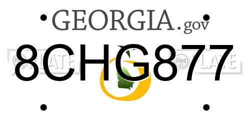 8CHG877 Georgia License Plate