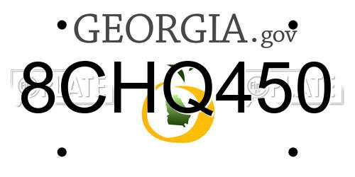 8CHQ450 Georgia License Plate