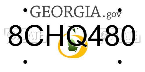 8CHQ480 Georgia License Plate