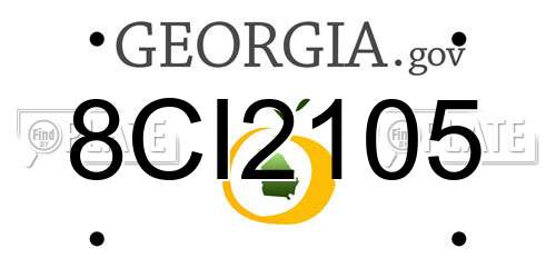 8CI2105 Georgia License Plate