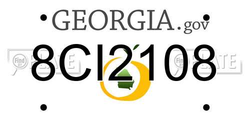 8CI2108 Georgia License Plate
