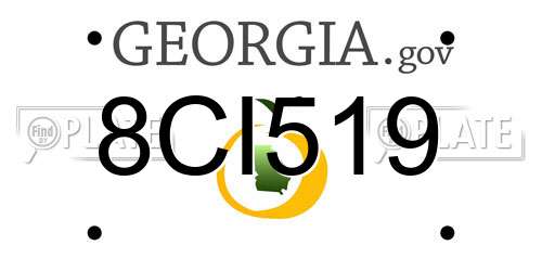 8CI519 Georgia License Plate