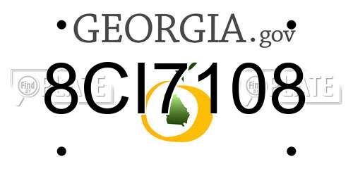 8CI7108 Georgia License Plate