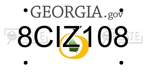8CIZ108 Georgia License Plate