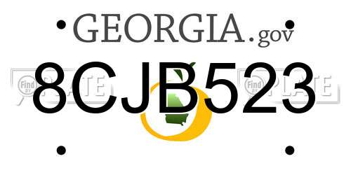 8CJB523 Georgia License Plate