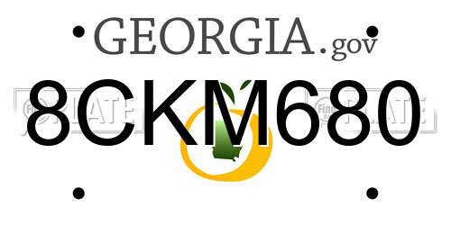 8CKM680 Georgia License Plate