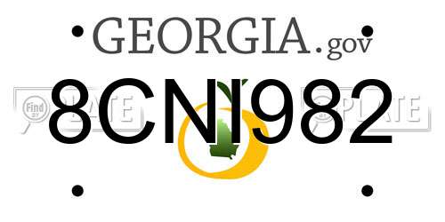 8CNI982 Georgia License Plate