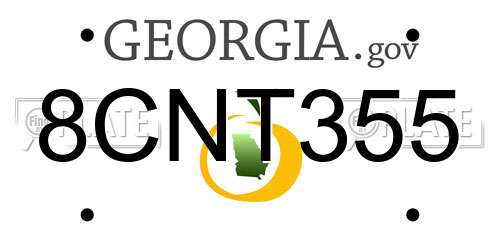 8CNT355 Georgia License Plate