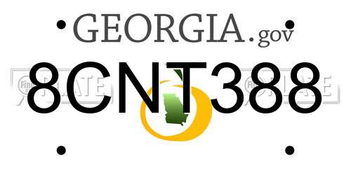 8CNT388 Georgia License Plate