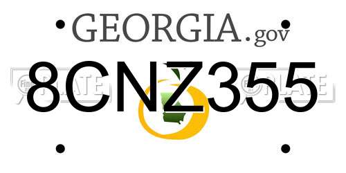 8CNZ355 Georgia License Plate