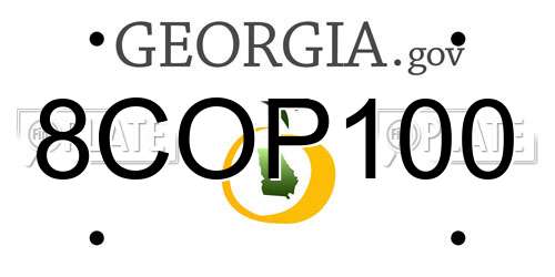 8COP100 Georgia License Plate
