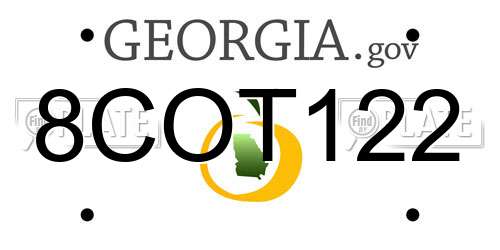 8COT122 Georgia License Plate