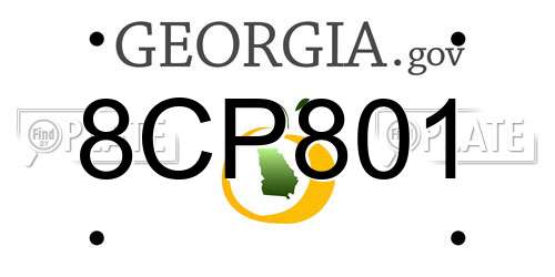 8CP801 Georgia License Plate