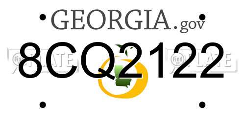 8CQ2122 Georgia License Plate