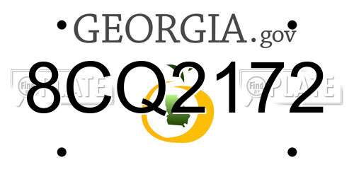 8CQ2172 Georgia License Plate