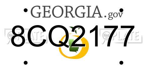 8CQ2177 Georgia License Plate