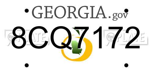 8CQ7172 Georgia License Plate