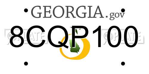 8CQP100 Georgia License Plate