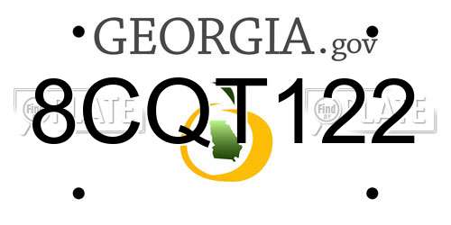 8CQT122 Georgia License Plate