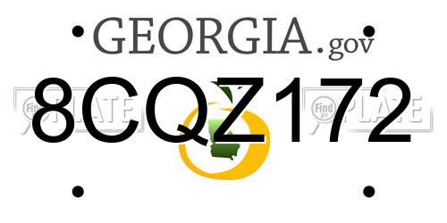 8CQZ172 Georgia License Plate